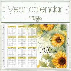Sunflower 1 Year calendar 2025