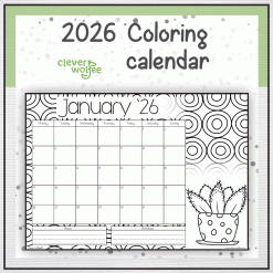 Color in calendar 2026 - Succulents