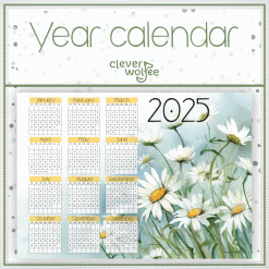 Daisies 1 Year calendar 2025