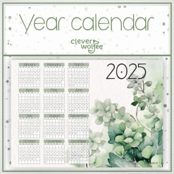 Succulent 1 Year calendar 2025