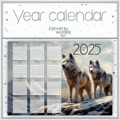 Wolf 1 Year calendar 2025