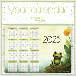Frog 1 Year calendar 2025