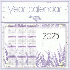 Lavender 1 Year calendar 2025