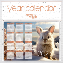Bunny 2 Year calendar 2025