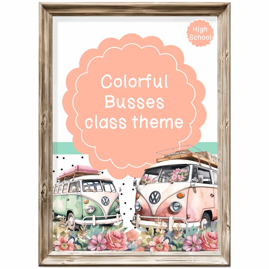 High School Class Theme - Colorful Busses