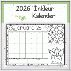 Inkleurkalender 2026 - Vetplante