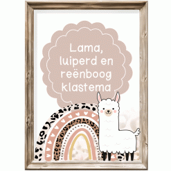 Klastema - lama, luiperd en reënboog