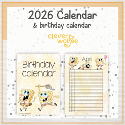Alternative view of Spongebob calendar 2026