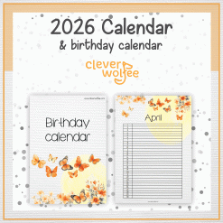 Alternative view of Orange butterflies calendar 2026