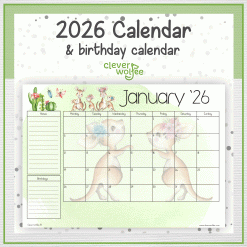 Kangaroo calendar 2026