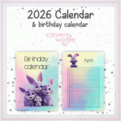 Alternative view of Purple bunnies calendar 2026