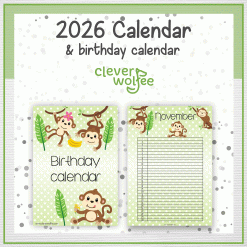 Alternative view of Monkey calendar 2026