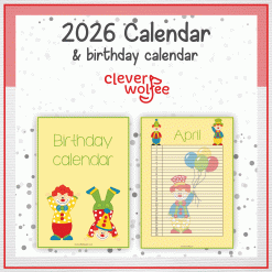 Alternative view of Clown calendar 2026