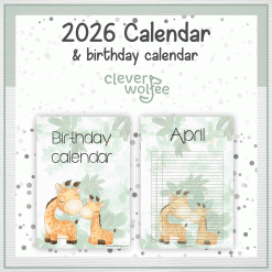 Alternative view of Giraffe calendar 2026
