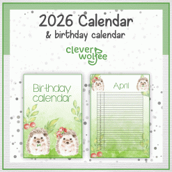 Alternative view of Hedgehog calendar 2026