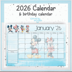Mickey and Minnie mouse calendar 2026