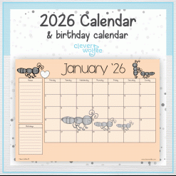 Pastel Ants calendar 2026