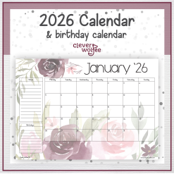 Purple flowers calender 2026
