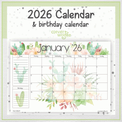 Succulents calendar 2026