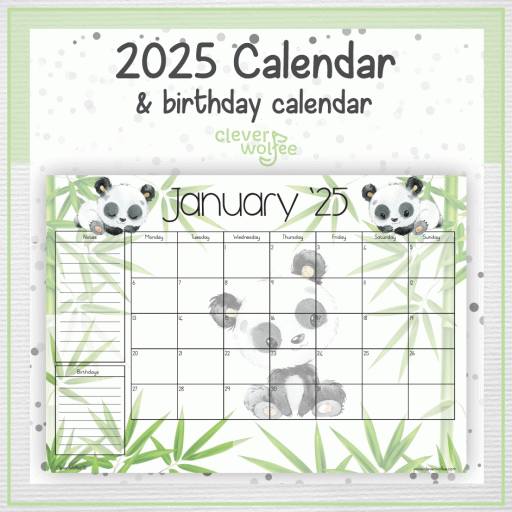 Calendrier Familial Magnétique 2026 Smart Panda - Planning Mensuel Pour Frigo Ou Mur, 30x40 Cm