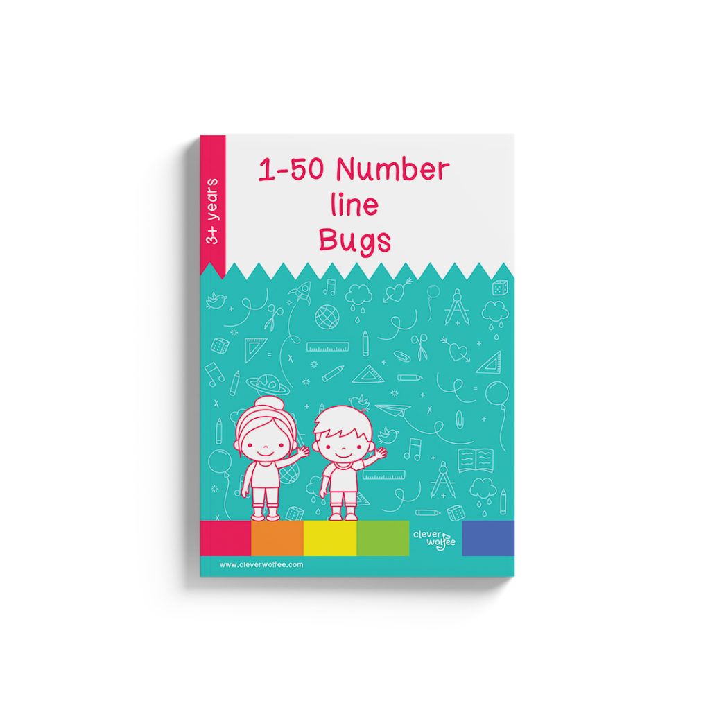Number line 1-50 – Bugs – Clever Wolfee